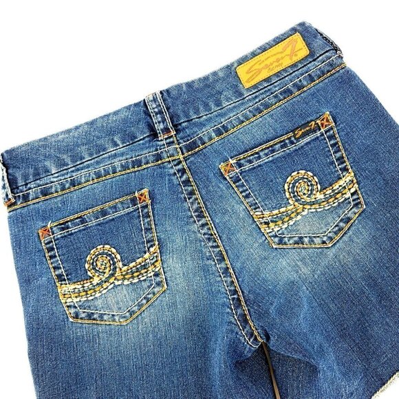 Seven7 Women's 10 Shorts Decorative Stitching Decorative Art Spacious Pockets - Picture 12 of 15